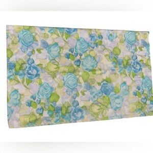 Vintage Cannon Standard Floral Pillow Case Green Blue White Bright